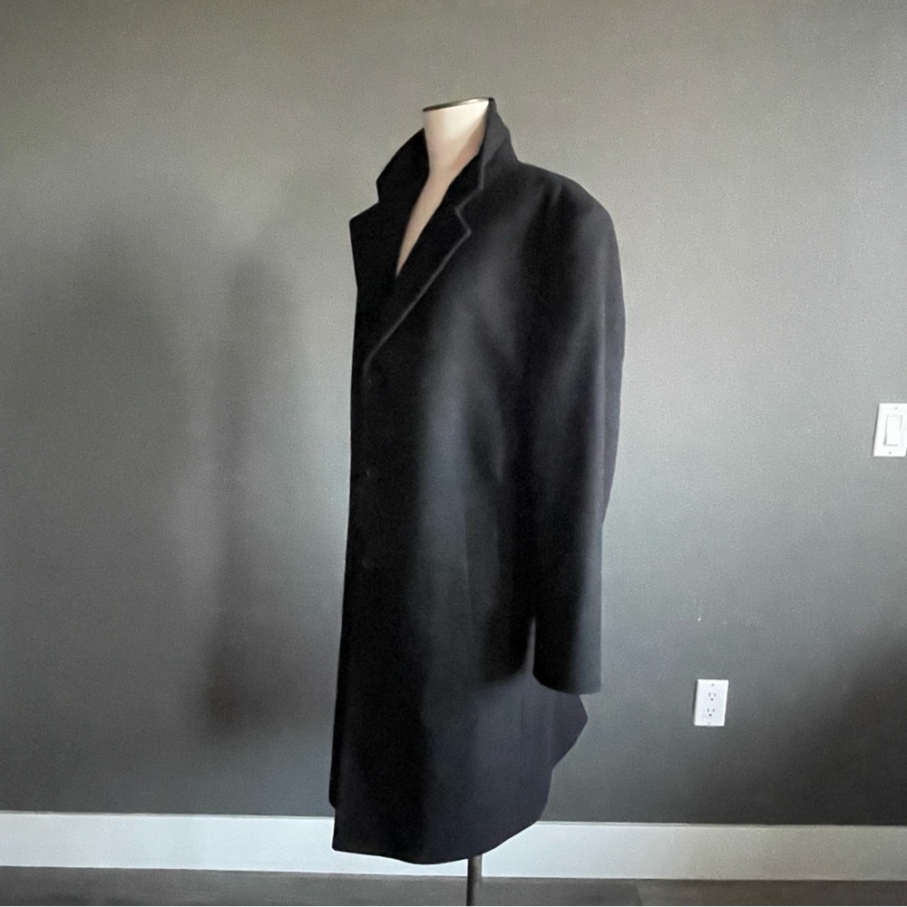 Michael Kors Men’s Wool Cashmere Overcoat Black Size 40R Classic Tailored - Picture 3 of 7